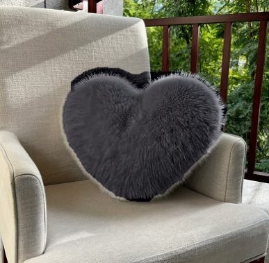 Coussin Cœur – coloris noir