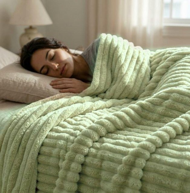 Plaid Tressé XXL – coloris vert