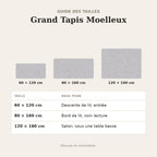 Grand Tapis Moelleux – guide des tailles