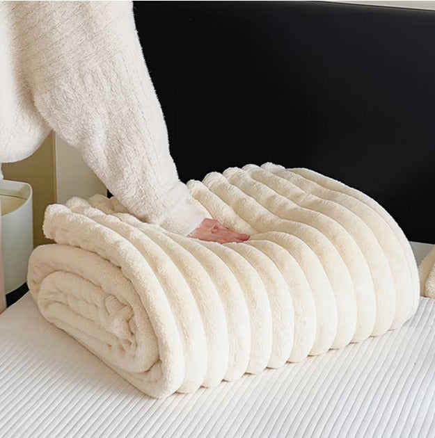 Plaid Tressé XXL – Blanc cassé