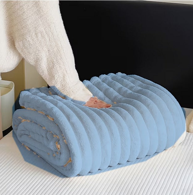 Plaid Tressé XXL – Bleu