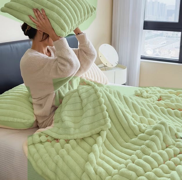 Plaid Tressé XXL – Vert